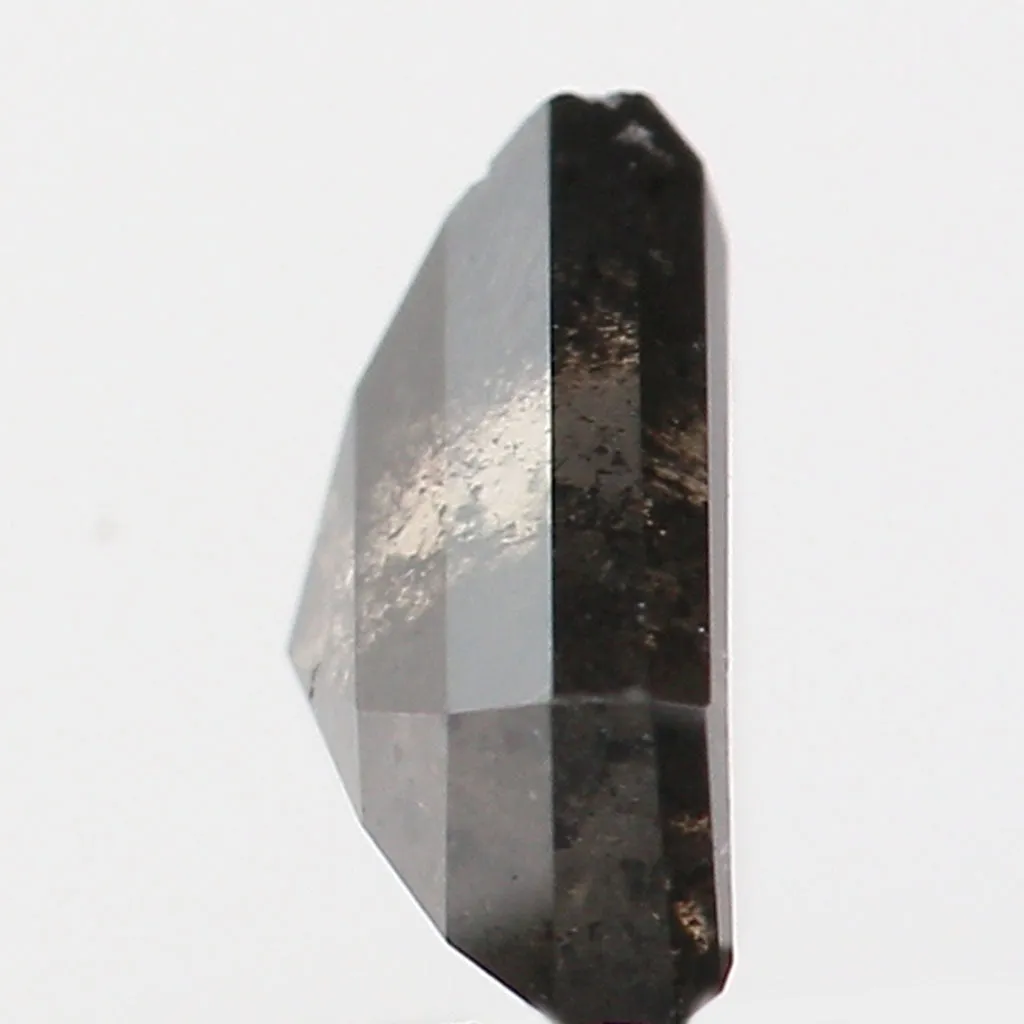 0.89 Ct Natural Loose Shield Shape Diamond Salt And Pepper Shield Cut Diamond 5.75 MM Black Gray Color Shield Shape Rose Cut Dia