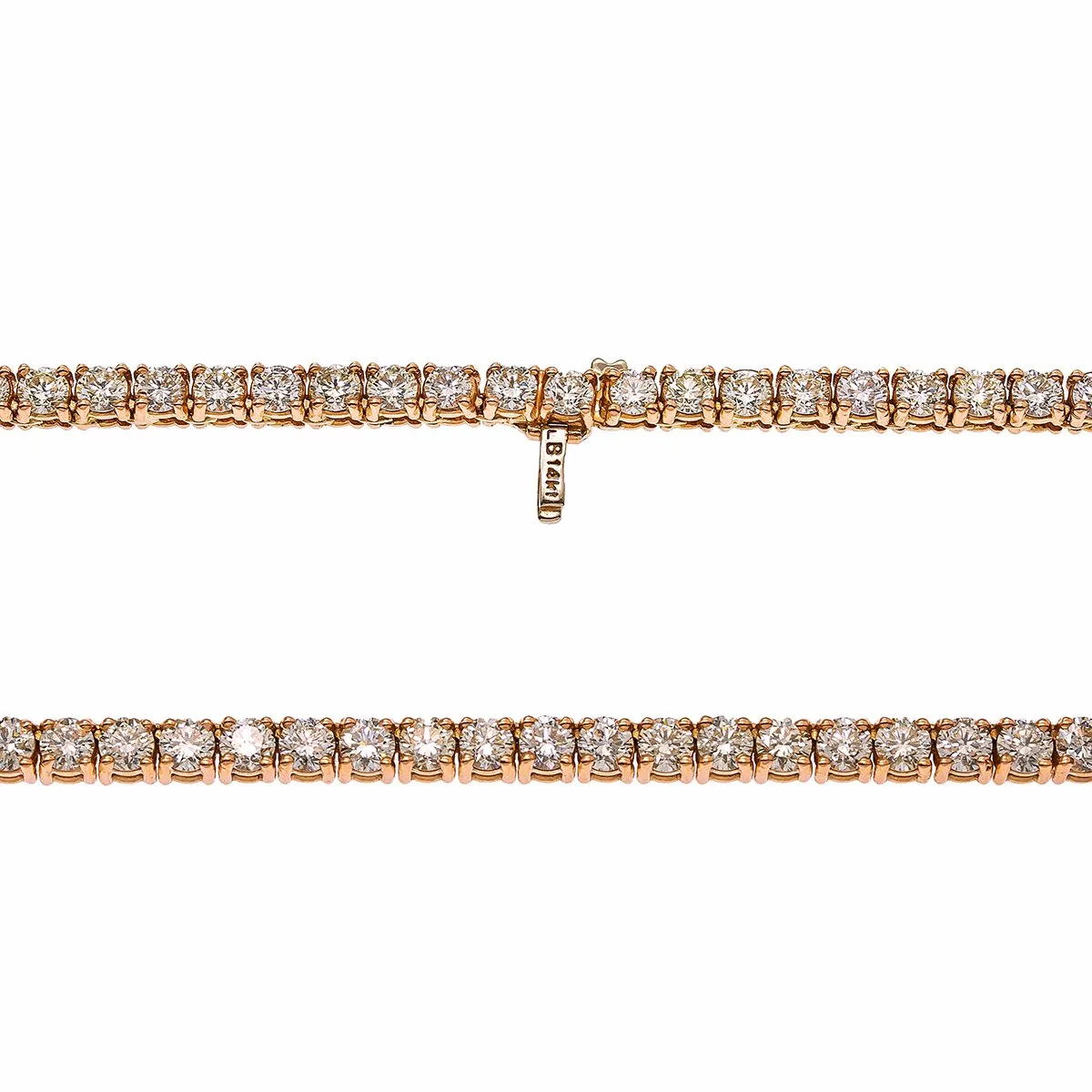 14K Rose Gold 23 Men's Tennis Chain With 35.50 CT Diamonds