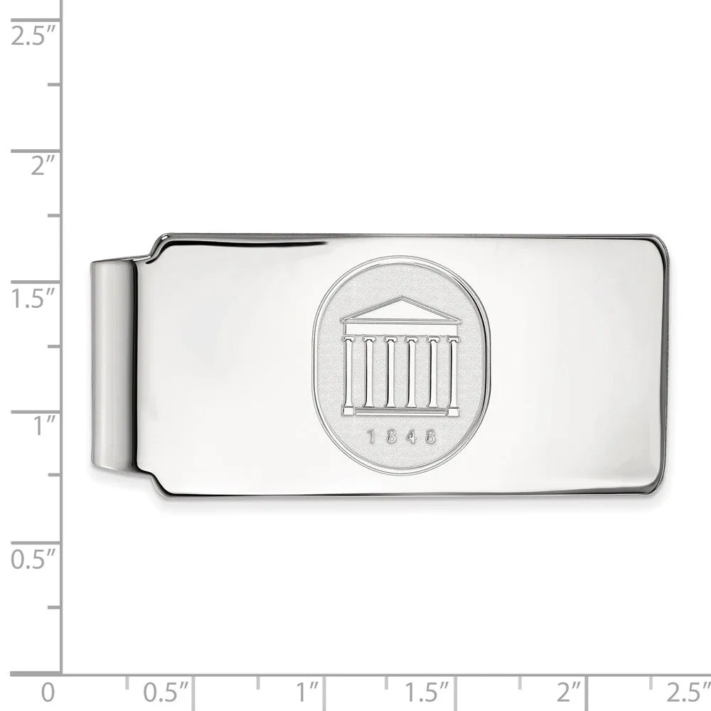 14k White Gold U of Mississippi Crest Money Clip