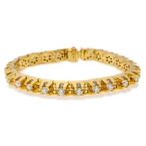 14K Yellow Gold Men's Tennis Bracelet With 9.50 CT Diamonds