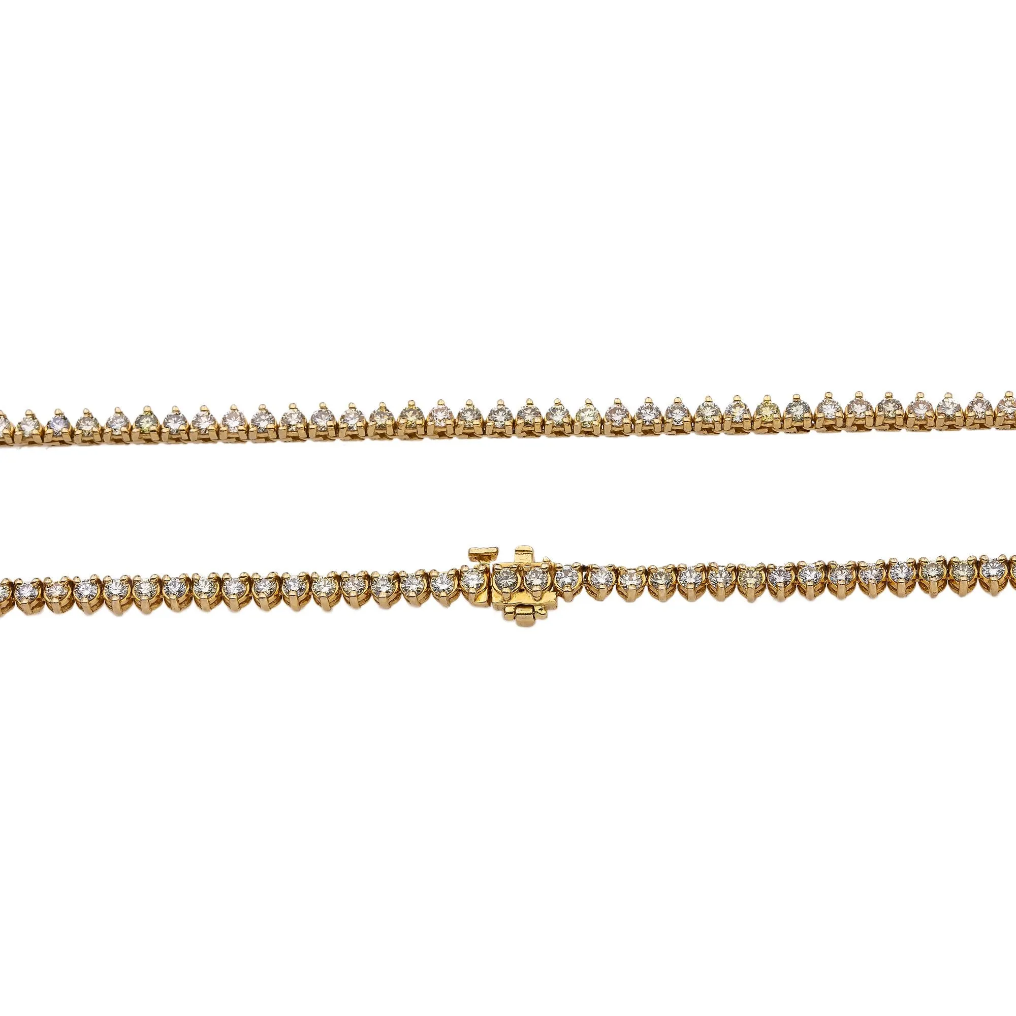 14K Yellow Gold Men's Tennis Chain With 12.05 CT Diamonds