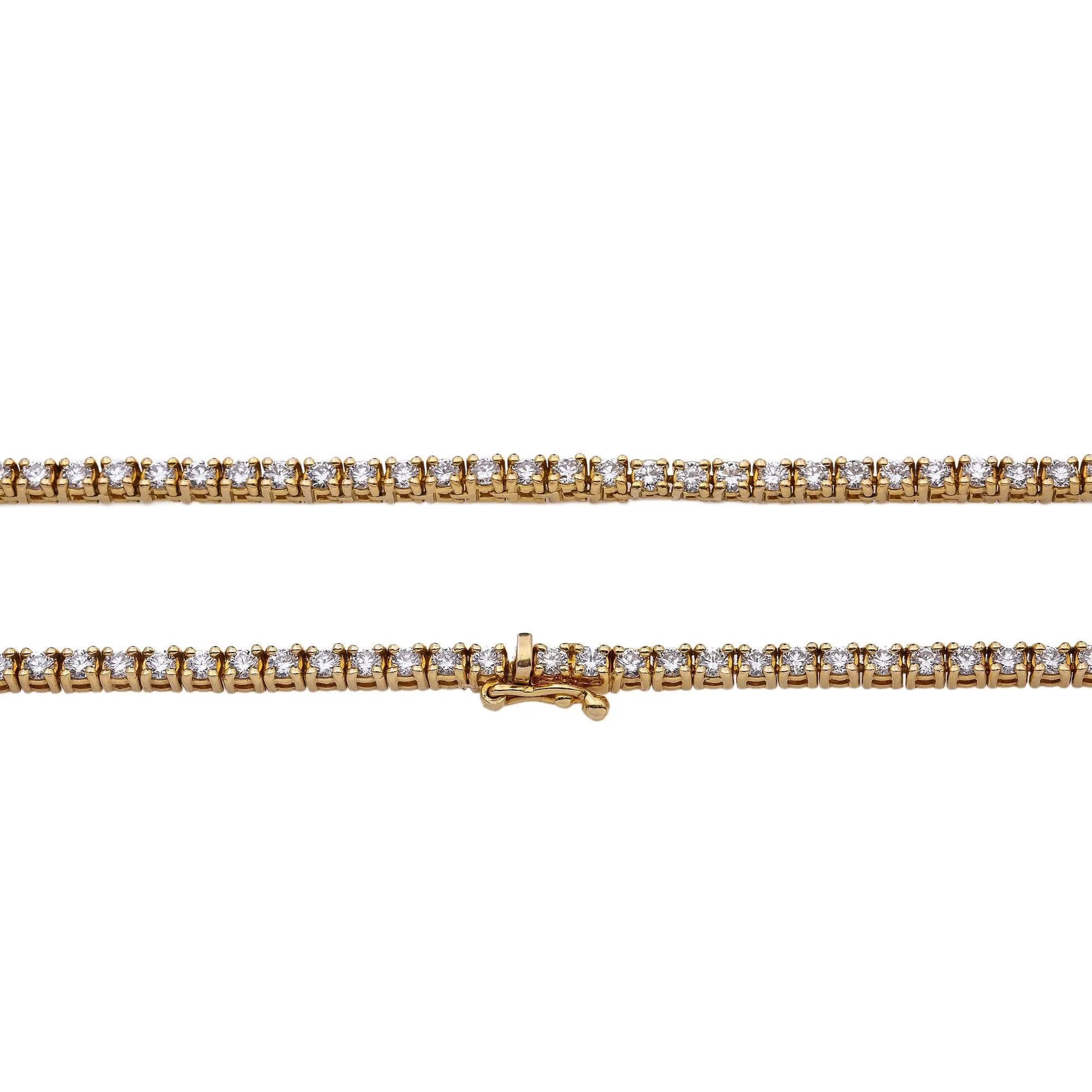 14K Yellow Gold Men's Tennis Chain With 15.75 CT Diamonds