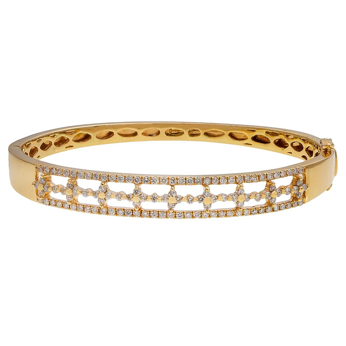 14K Yellow Gold Women's Bracelet With 1.70 CT Diamonds