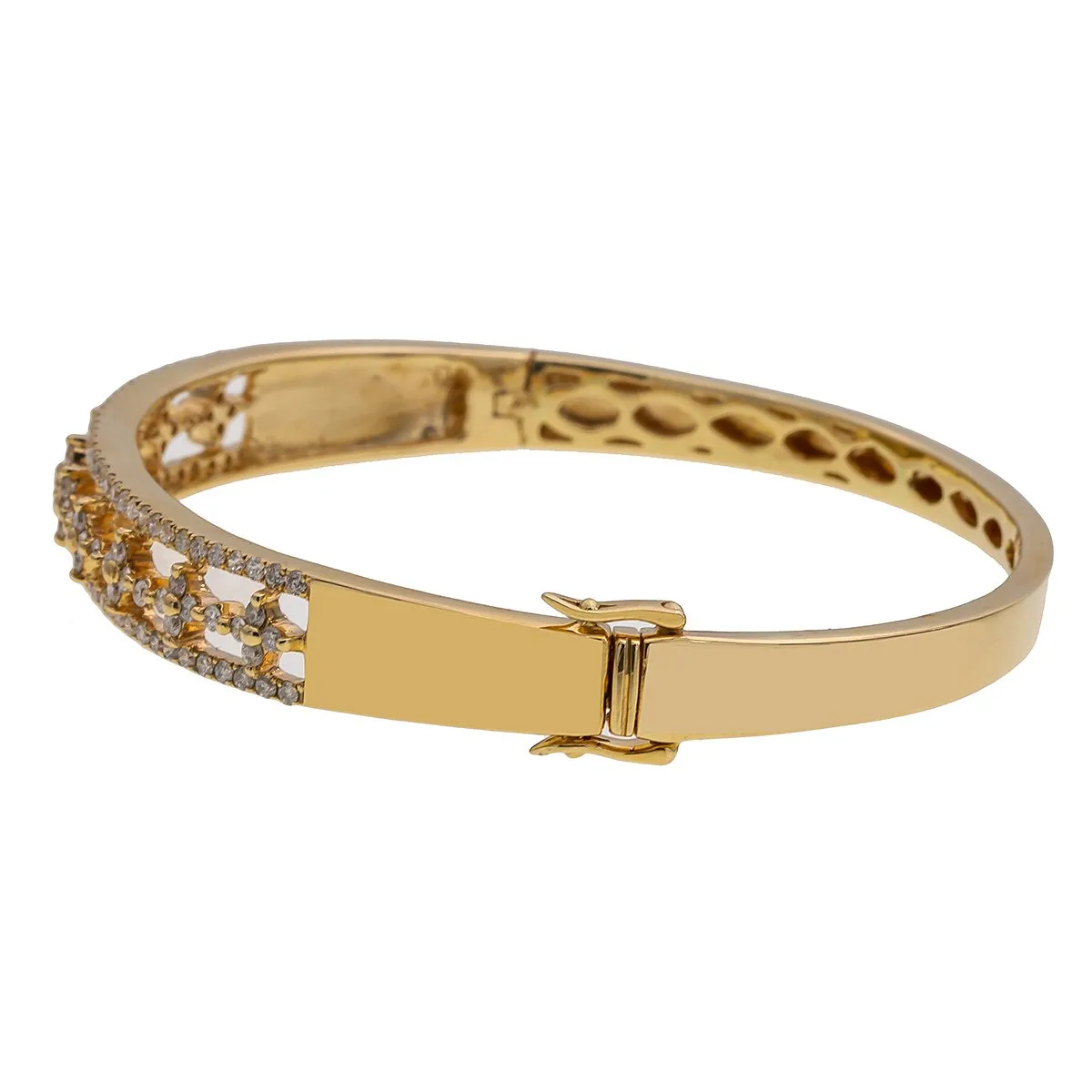 14K Yellow Gold Women's Bracelet With 1.70 CT Diamonds