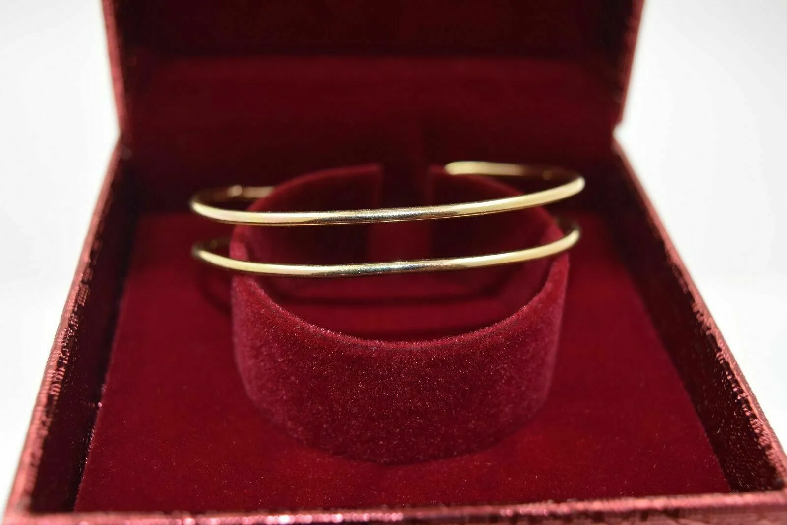 18k Solid Gold ELEGANT WOMEN BANGLE BRACELETADJUSTABLE Size2.5 inch CB240