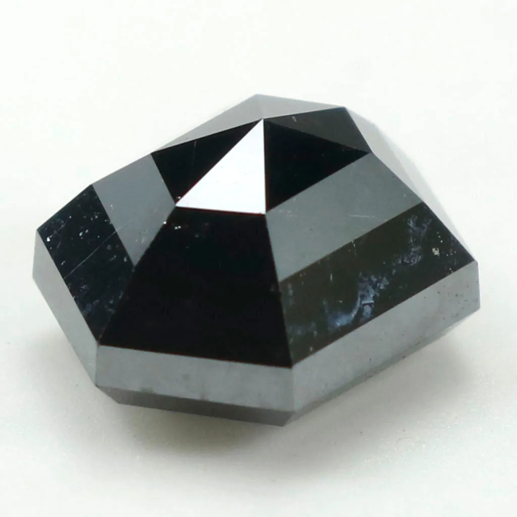 2.28 CT Natural Loose Hexagon Shape Diamond Black Hexagon Rose Cut Diamond 8.50 MM Natural Loose Black Color Hexagon Rose Cut Di