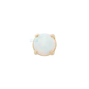 2.5mm Ziana Prong-Set Opal Cabochon Threaded End in Yellow Gold