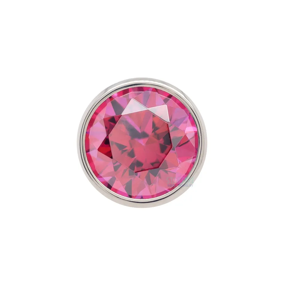 4mm Bezel Set Faceted Gem Threaded End