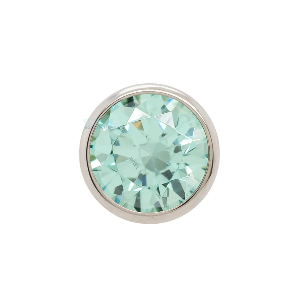 4mm Bezel Set Faceted Gem Threaded End