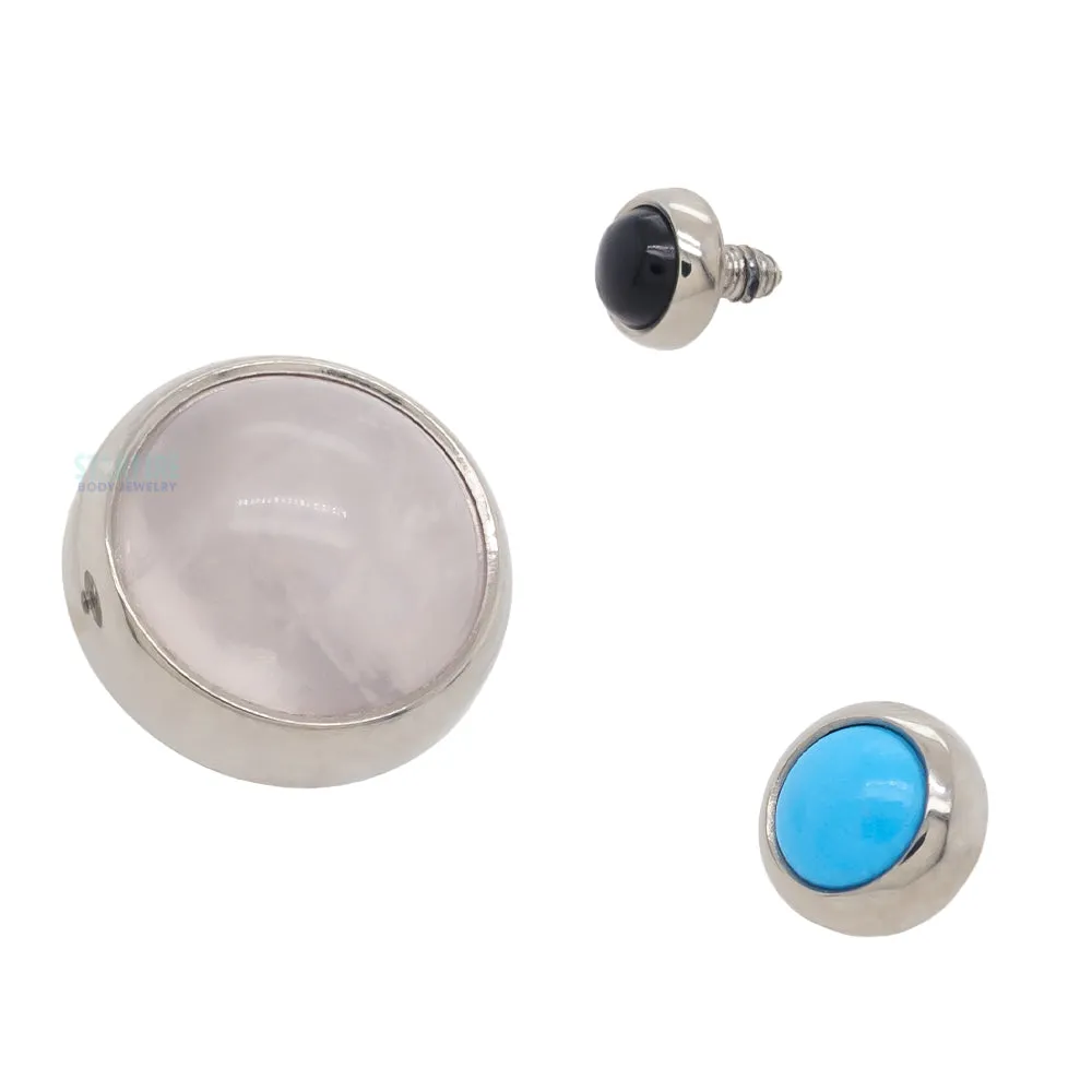 4mm Bezel-Set Natural Stone Threaded End