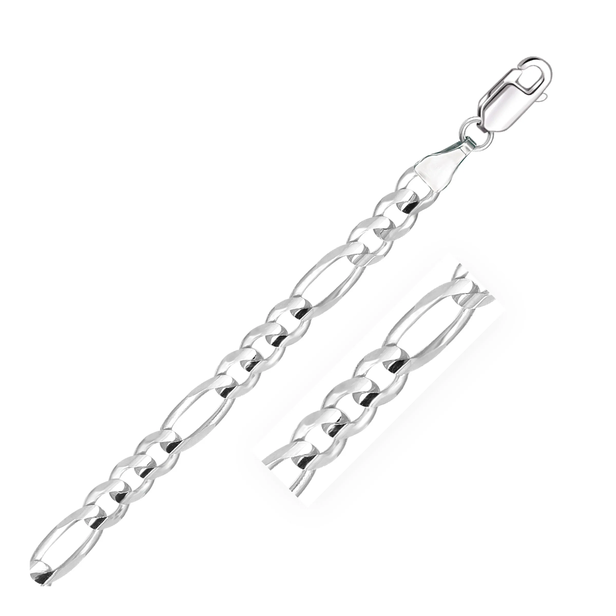 6.0mm 14k White Gold Solid Figaro Chain-rx57636-20