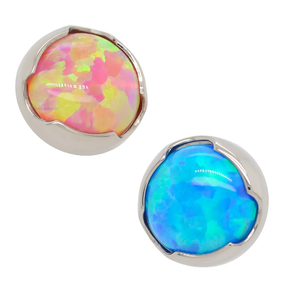 8mm Prong-Set Opal Cabochon Threaded End