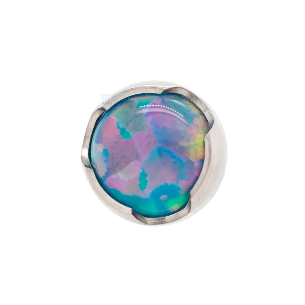 8mm Prong-Set Opal Cabochon Threaded End