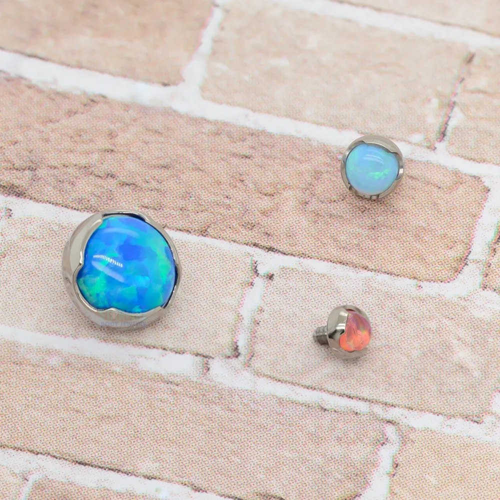 8mm Prong-Set Opal Cabochon Threaded End