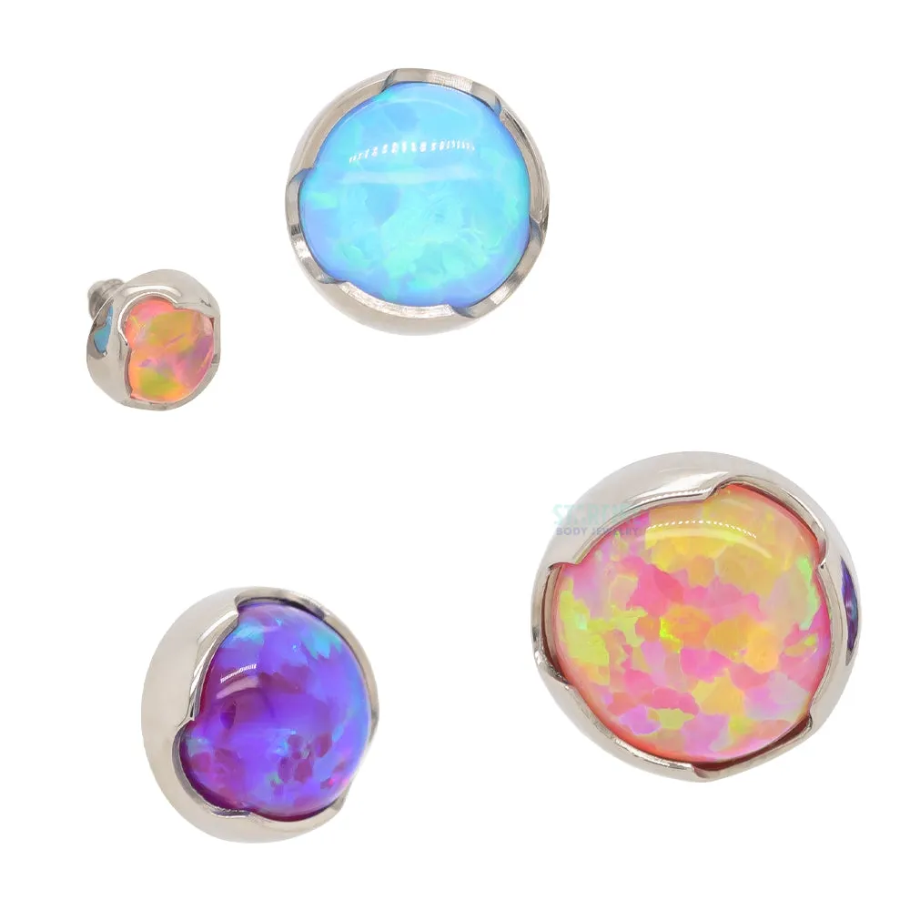 8mm Prong-Set Opal Cabochon Threaded End