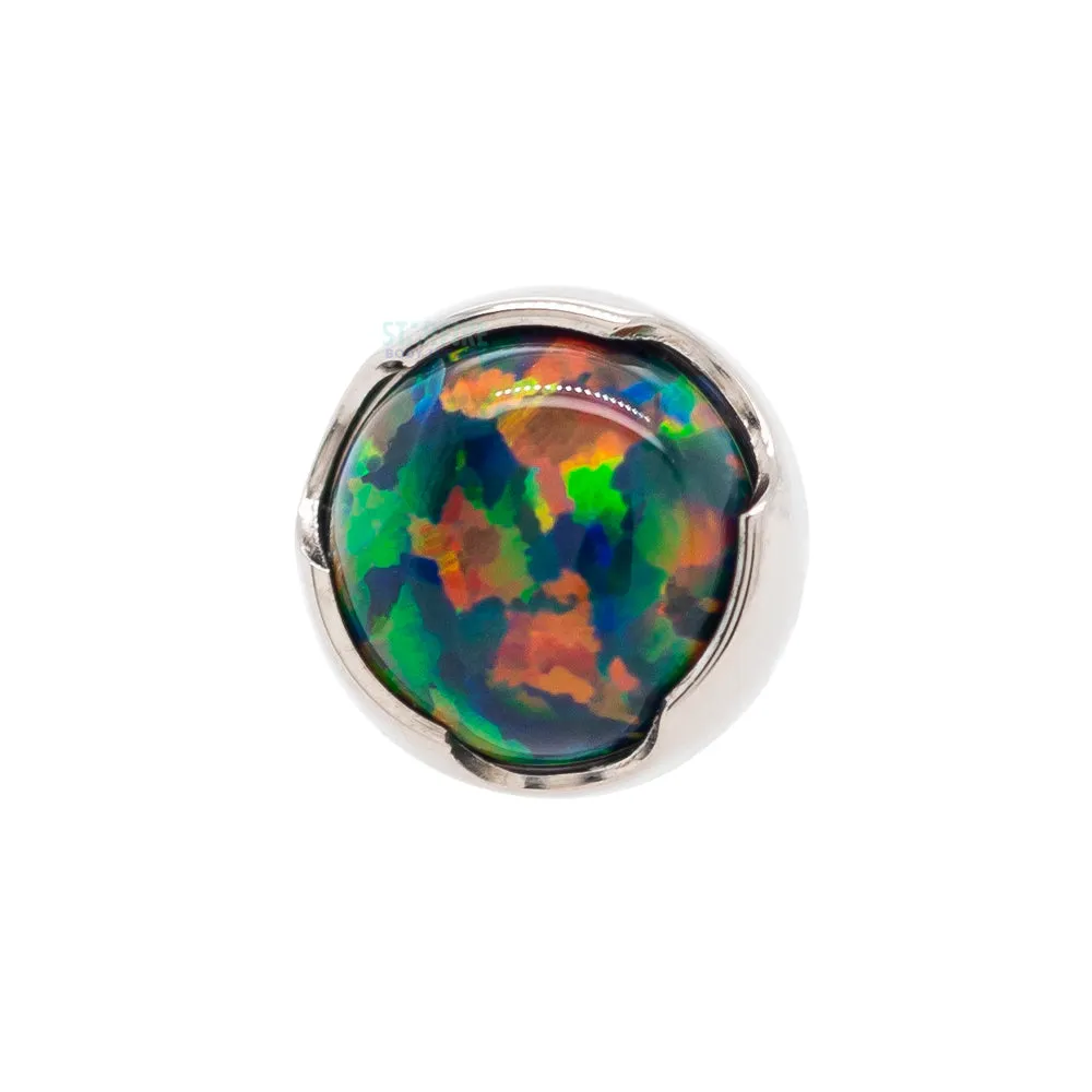 8mm Prong-Set Opal Cabochon Threaded End