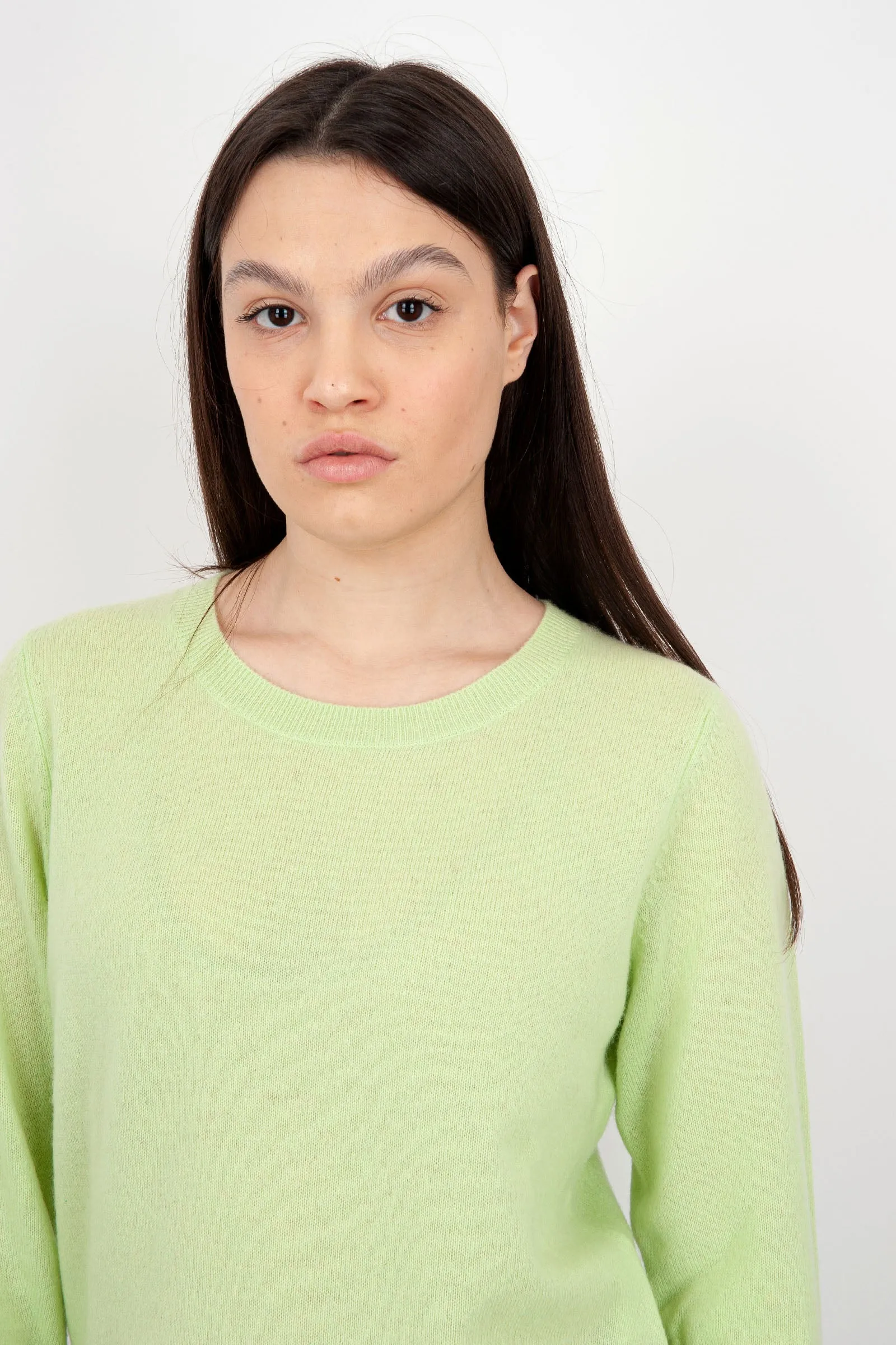 Absolut Cashmere Maglia Girocollo Carlie Lana Verde Chiaro