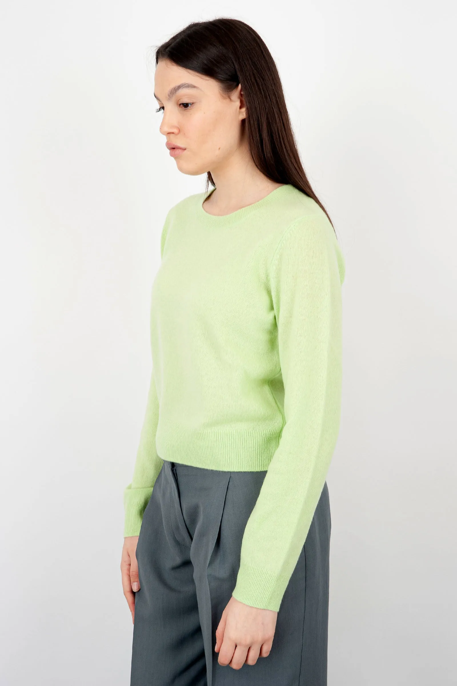 Absolut Cashmere Maglia Girocollo Carlie Lana Verde Chiaro