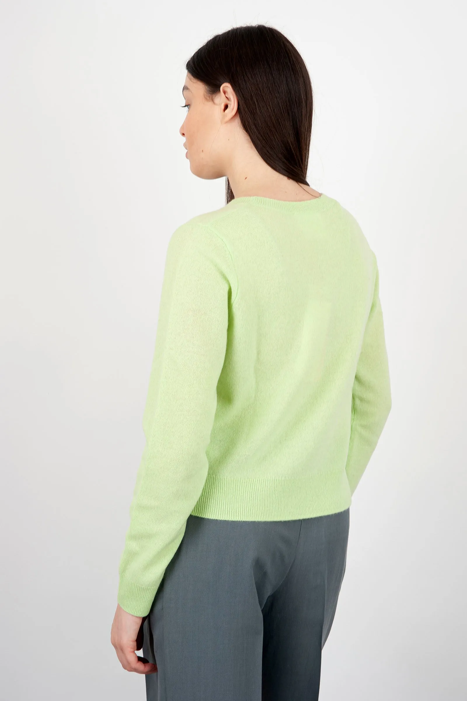 Absolut Cashmere Maglia Girocollo Carlie Lana Verde Chiaro