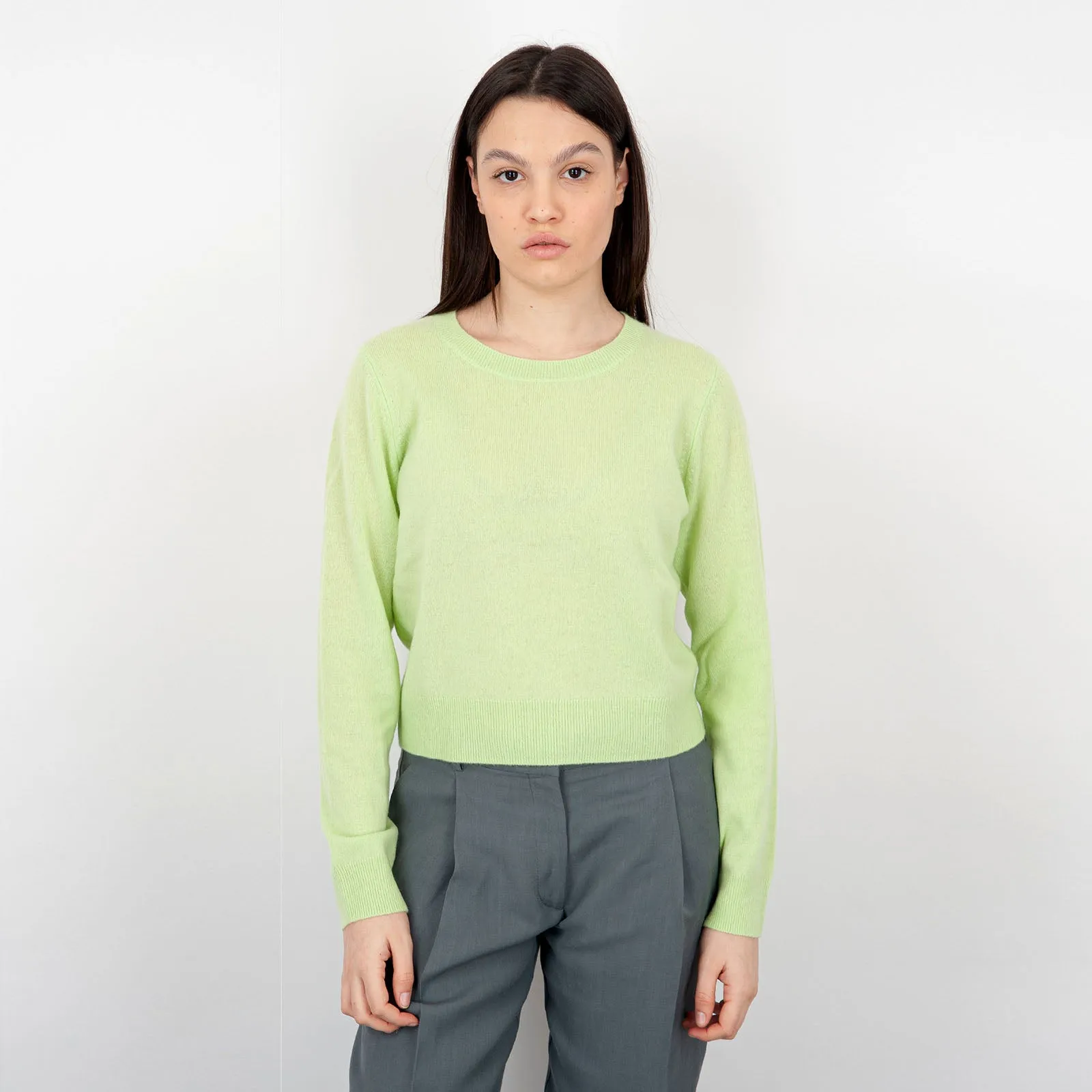 Absolut Cashmere Maglia Girocollo Carlie Lana Verde Chiaro