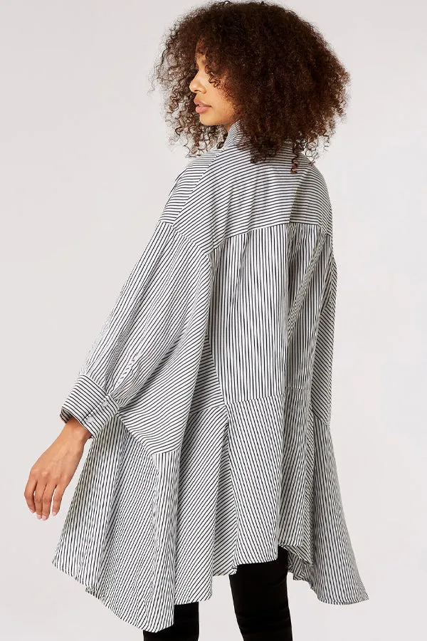 Apricot Oversized Pinstripe Cotton Shirt