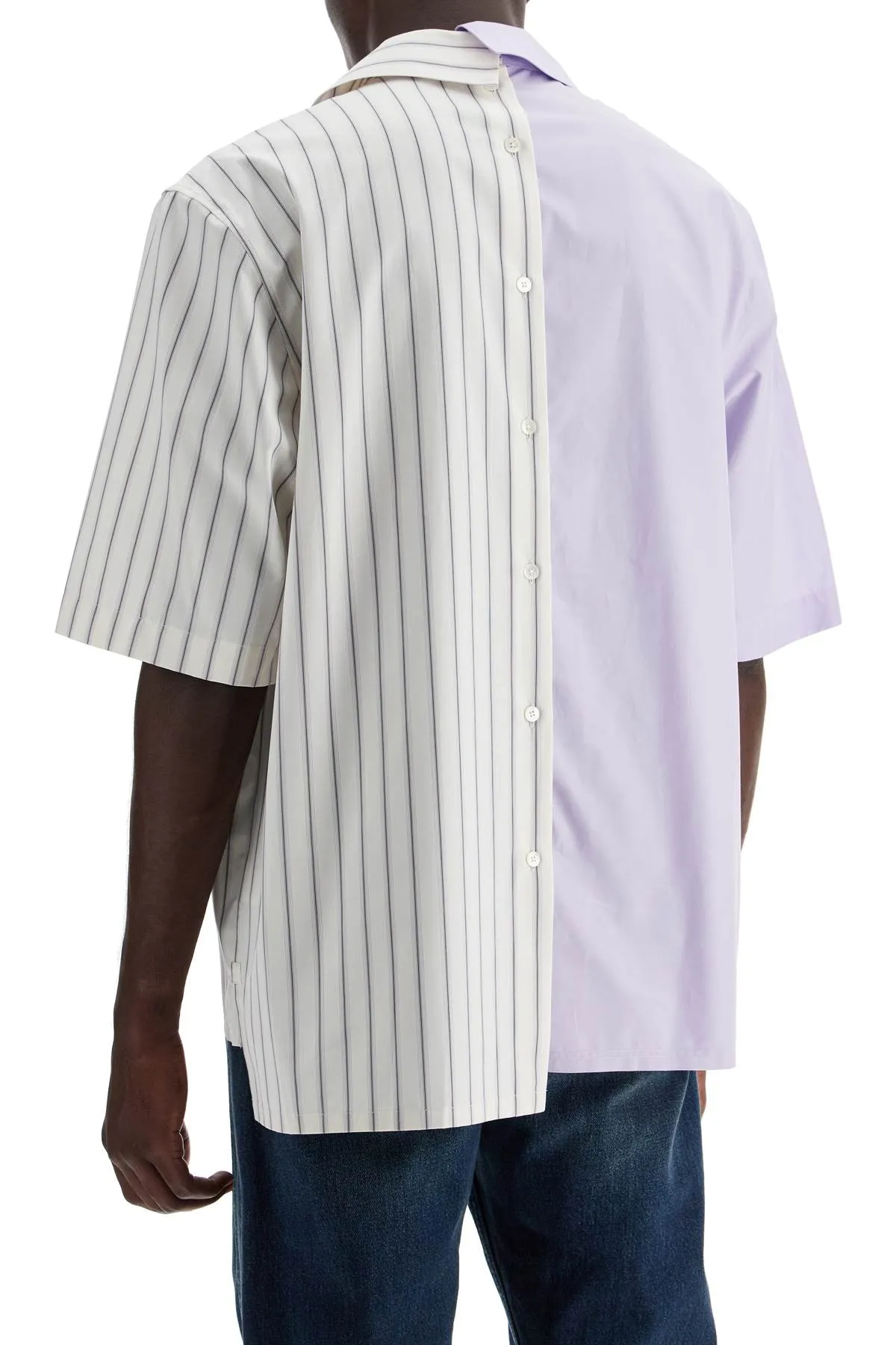 asymmetric bowling shirt with RM SI0014 5973 A24 BLANC/VIOLET