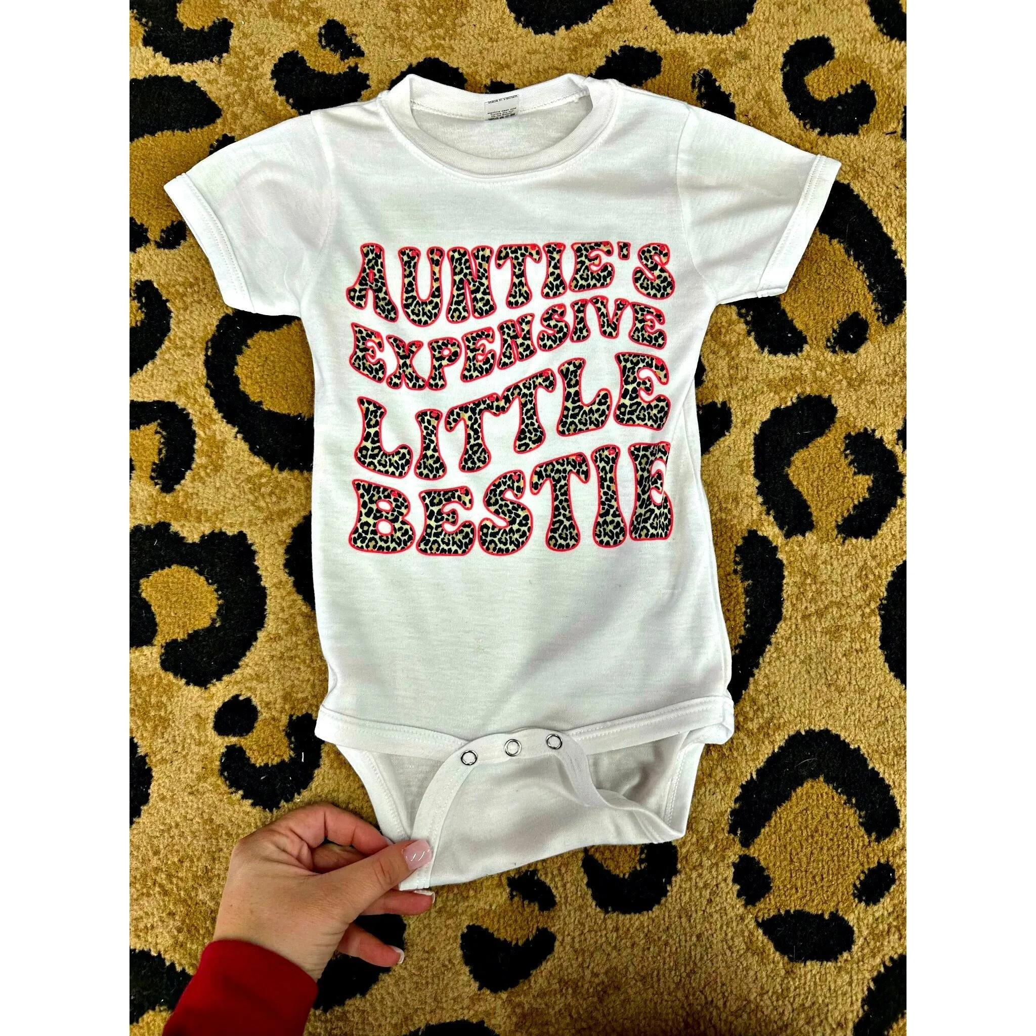 Auntie's expensive little bestie onesie or tee