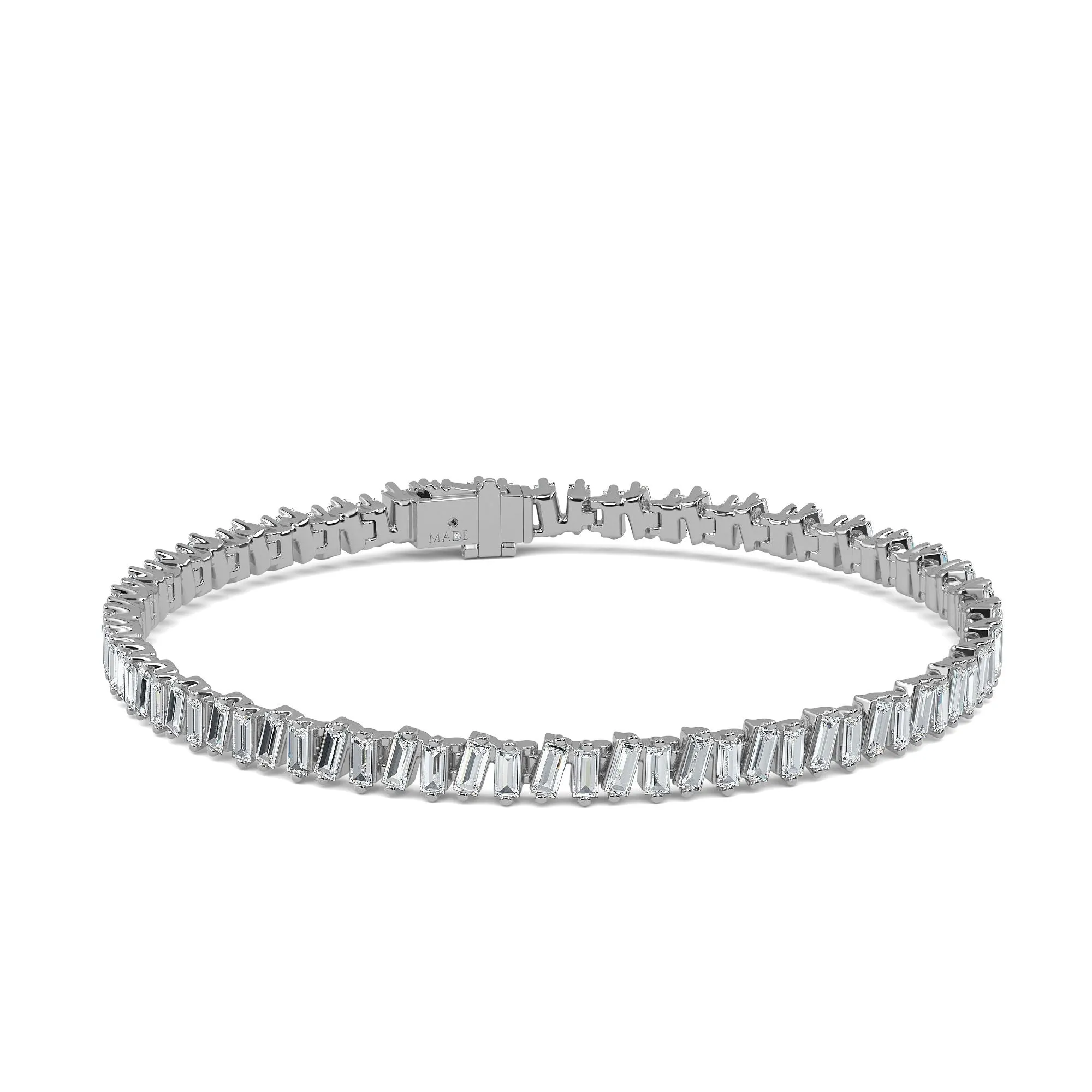 AUTRE - 14k White Gold 5.75ct Lab Grown Diamond Baguette Tennis Bracelet