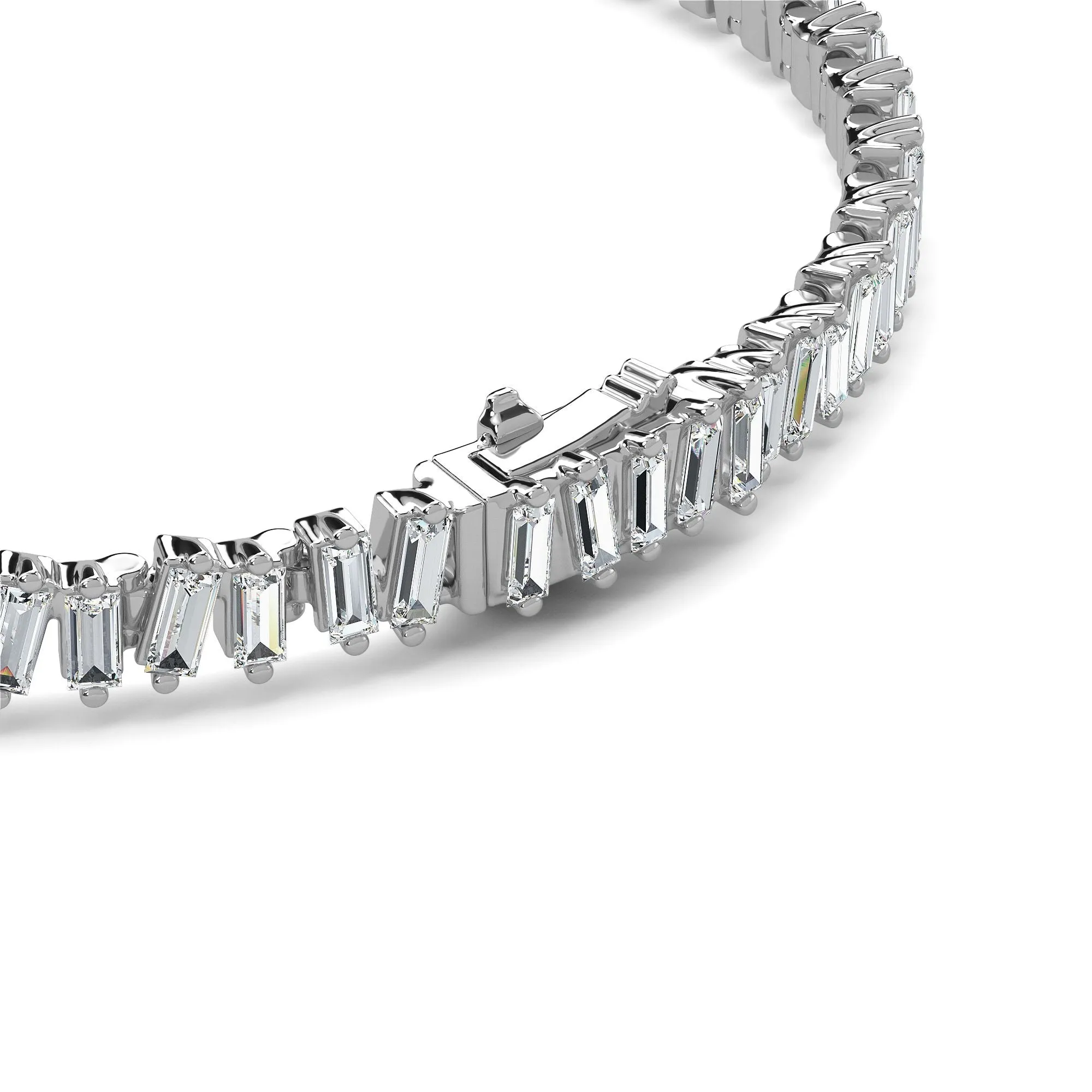 AUTRE - 14k White Gold 5.75ct Lab Grown Diamond Baguette Tennis Bracelet