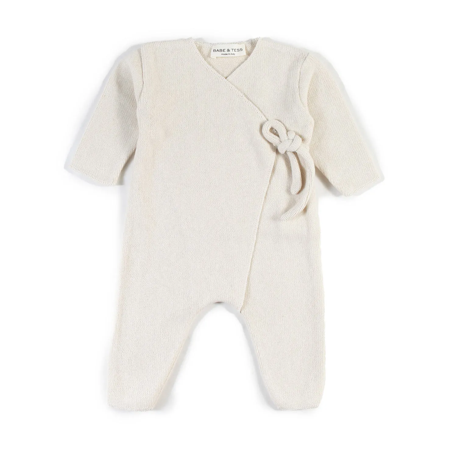 Babe & Tess Babe And Tess Unisex Cream Knit Onesie For Babies