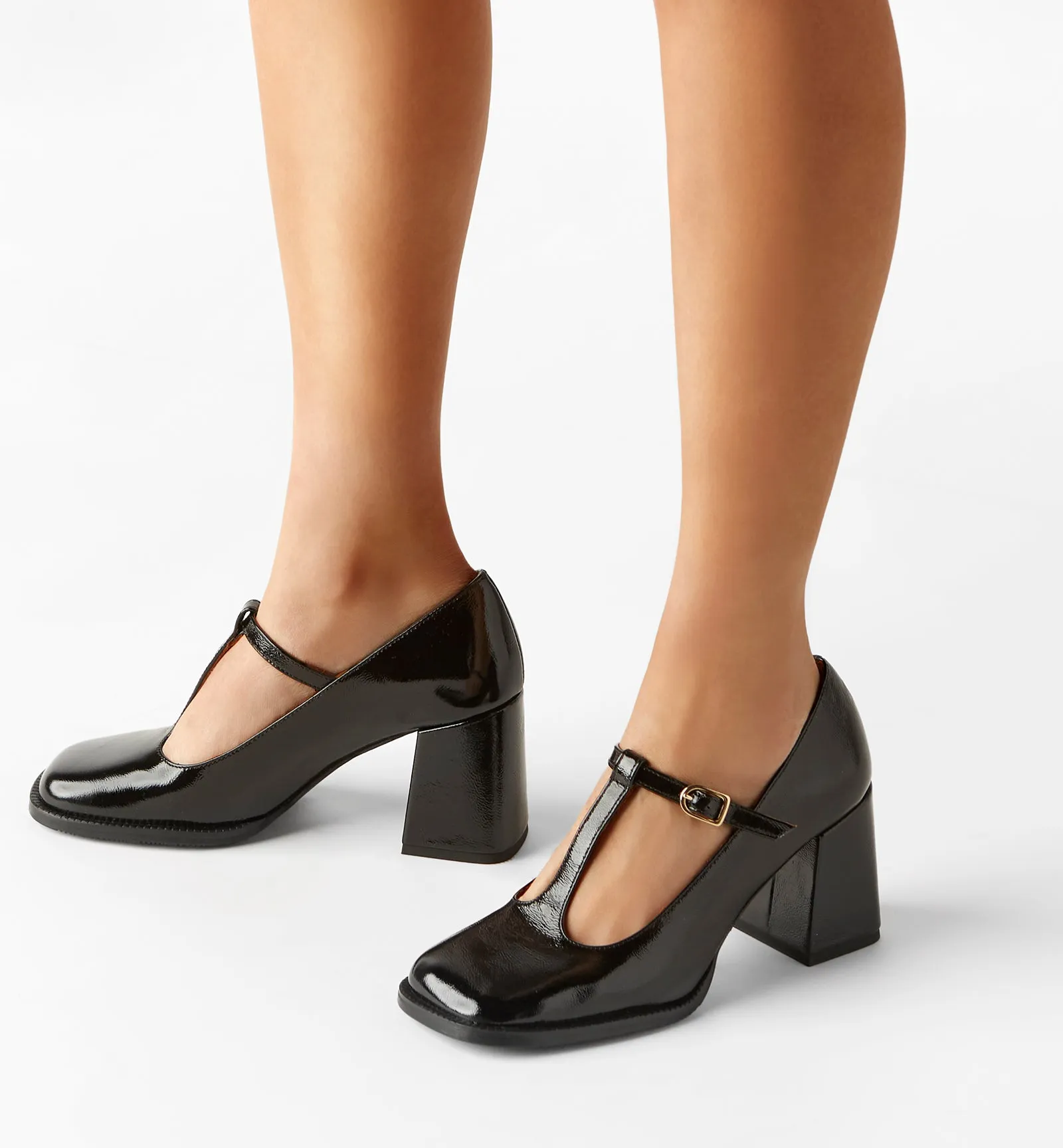 BABET CRINKLE LEATHER MARY JANE HEEL