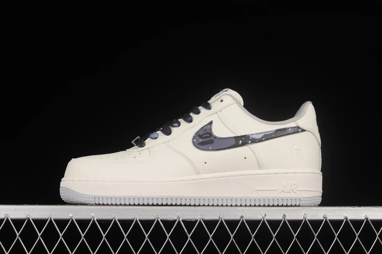 Bape x Nike Air Force 1 07 Low White Light Grey Black AA1356-115