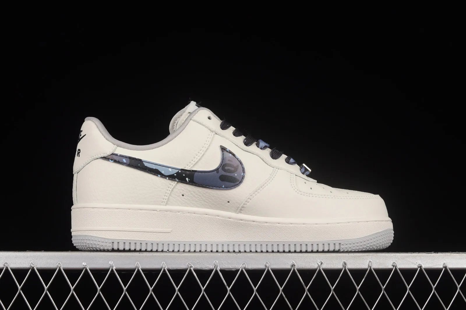 Bape x Nike Air Force 1 07 Low White Light Grey Black AA1356-115