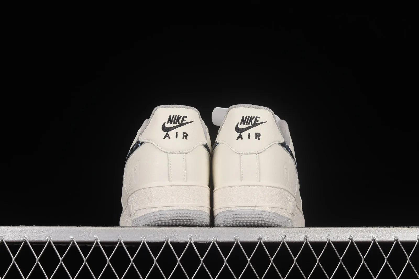 Bape x Nike Air Force 1 07 Low White Light Grey Black AA1356-115