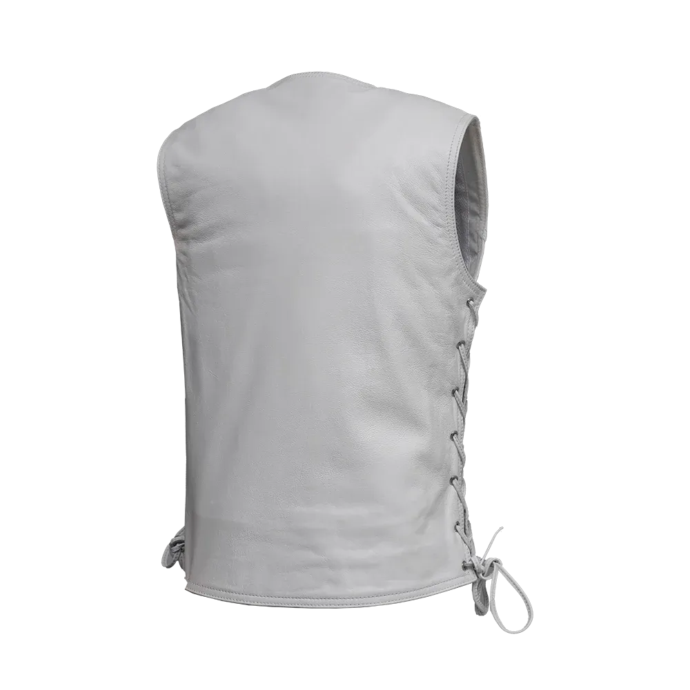 Beryl - Women's Motorcycle Leather Vest - White