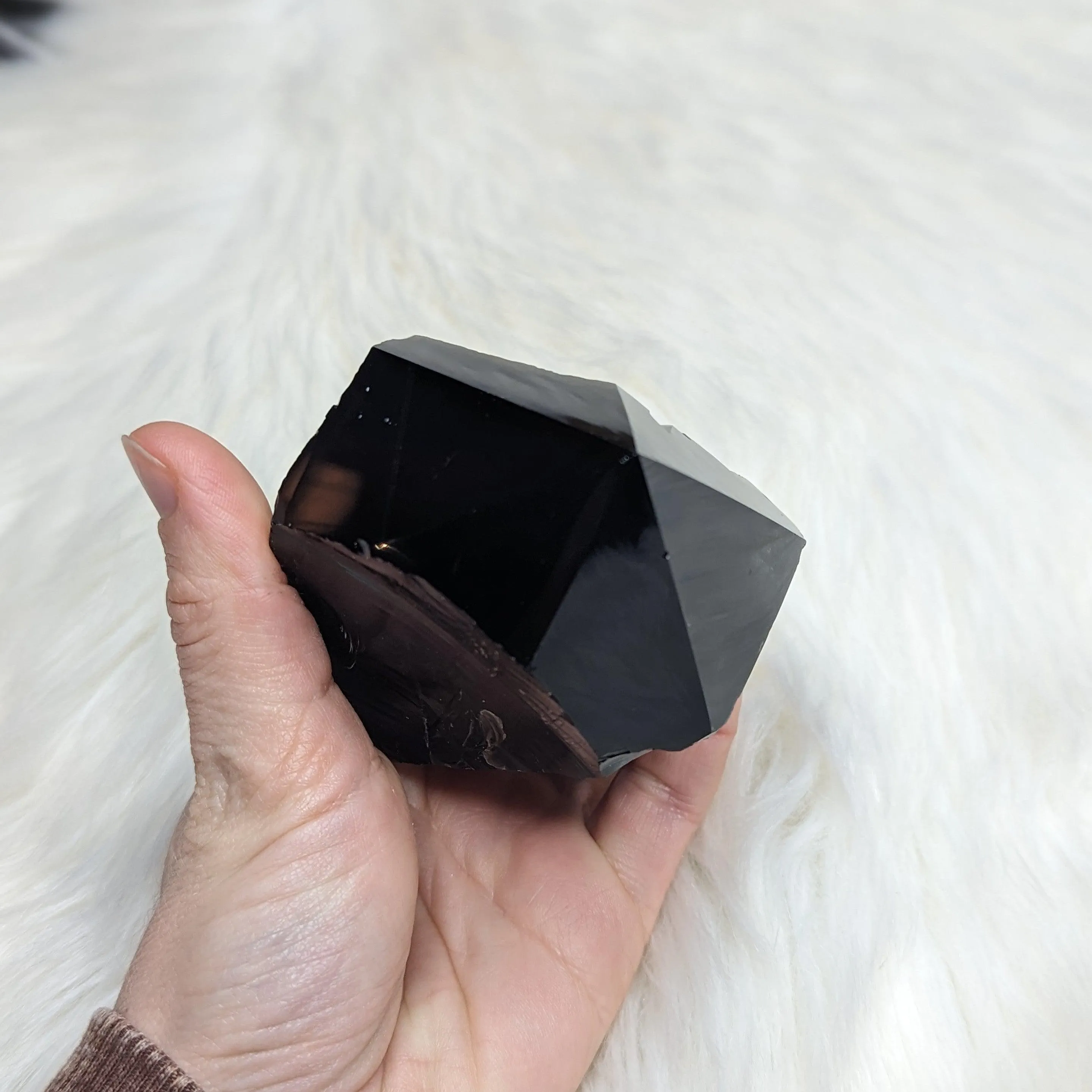 Black Obsidian Polished Point #3~ 6 Sides