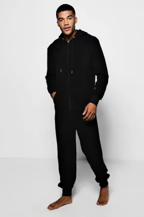 Black Towelling Lounge Onesie