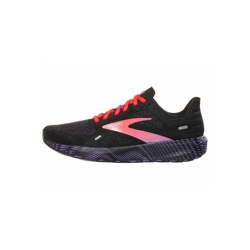 BROOKS LAUNCH 9 BLACK/CORAL/PURPLE FOR WOMEN'S