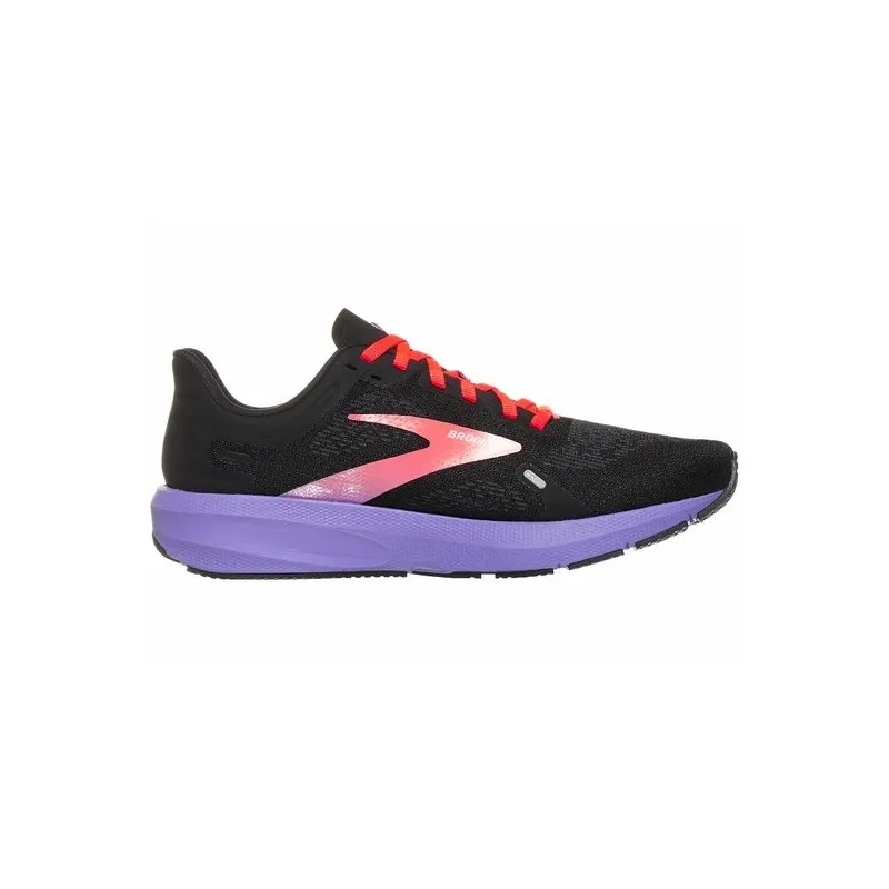 BROOKS LAUNCH 9 BLACK/CORAL/PURPLE FOR WOMEN'S