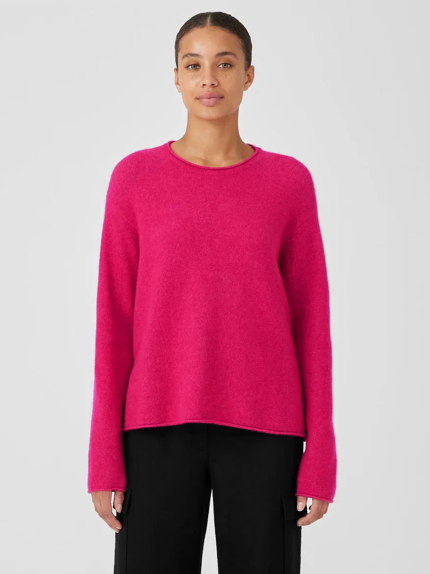 CASHMERE SILK BLISS CREW NECK TOP