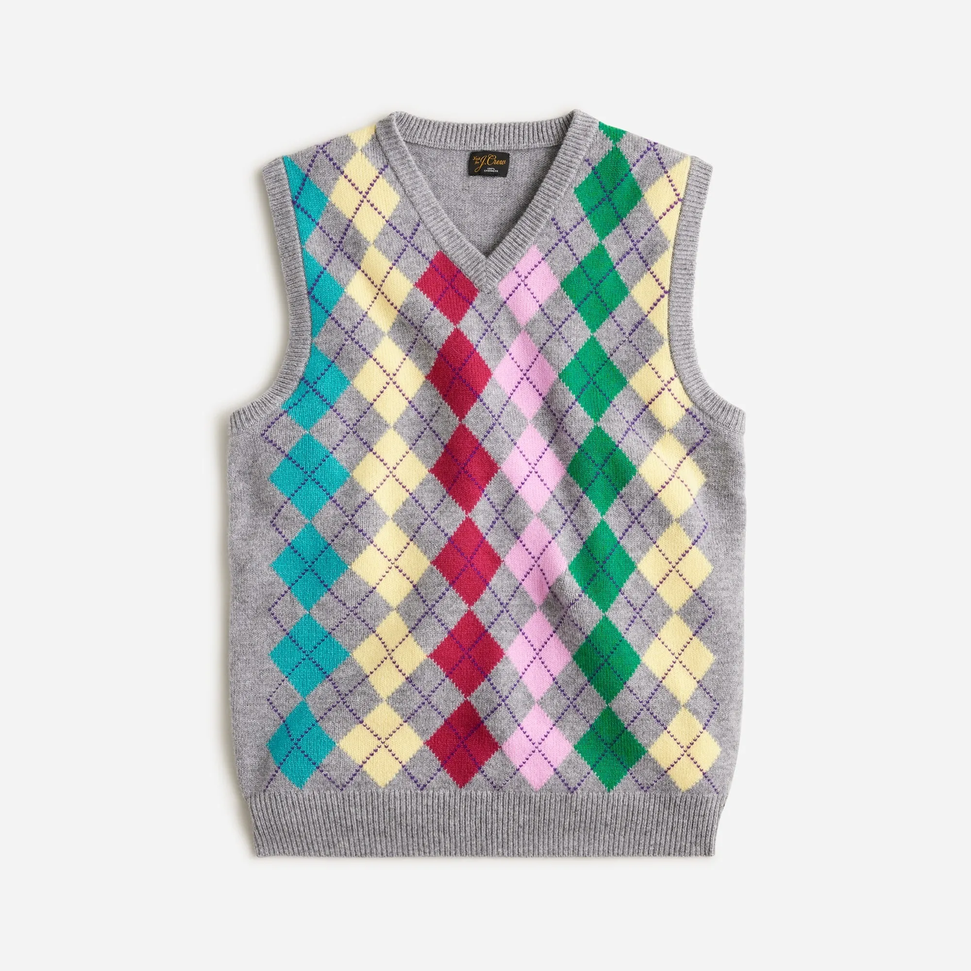 Cashmere sweater-vest in argyle