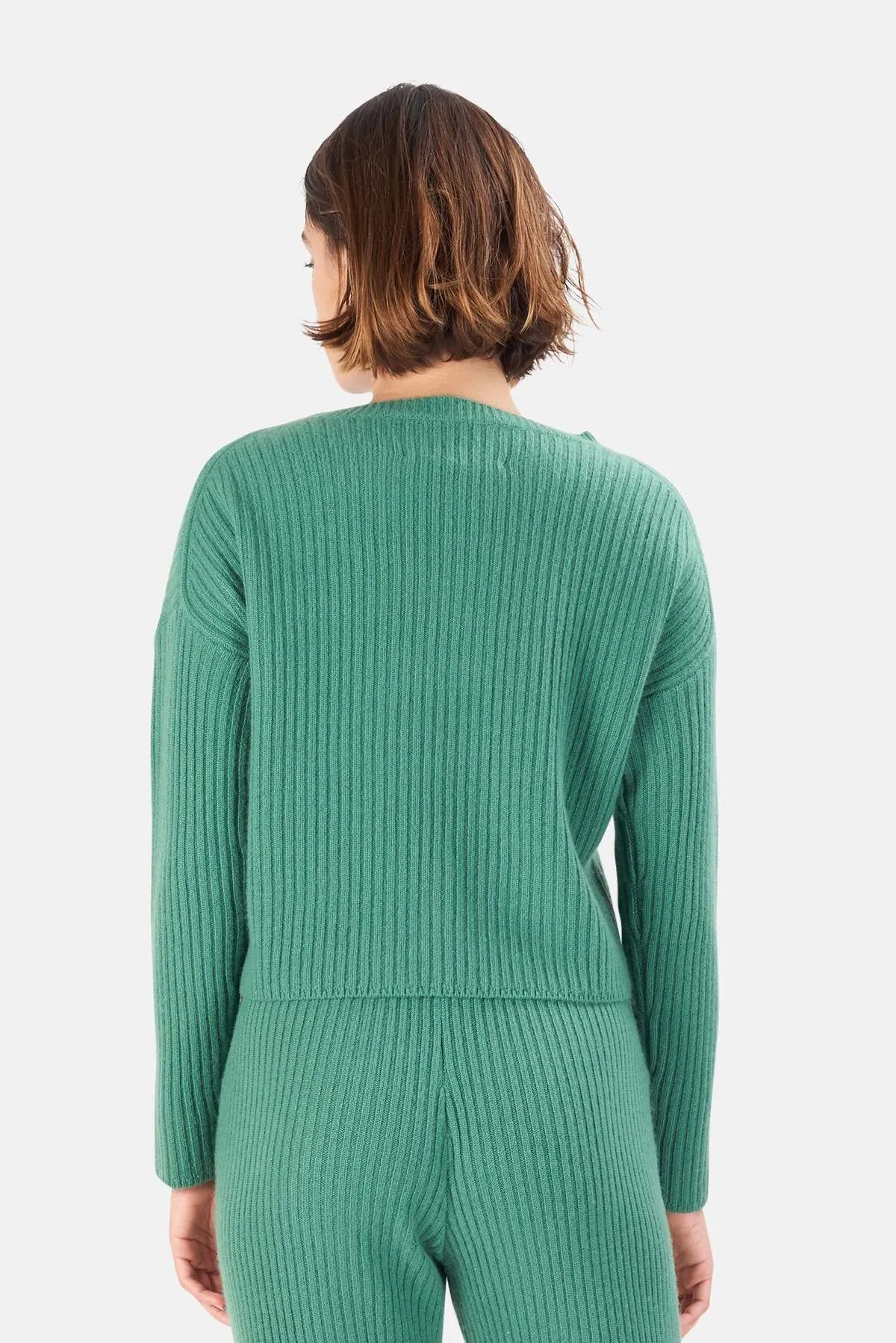 Chase Crop Cashmere Sweater - Green