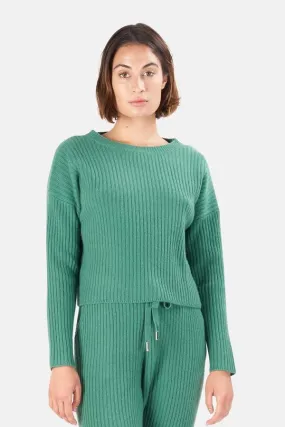 Chase Crop Cashmere Sweater - Green