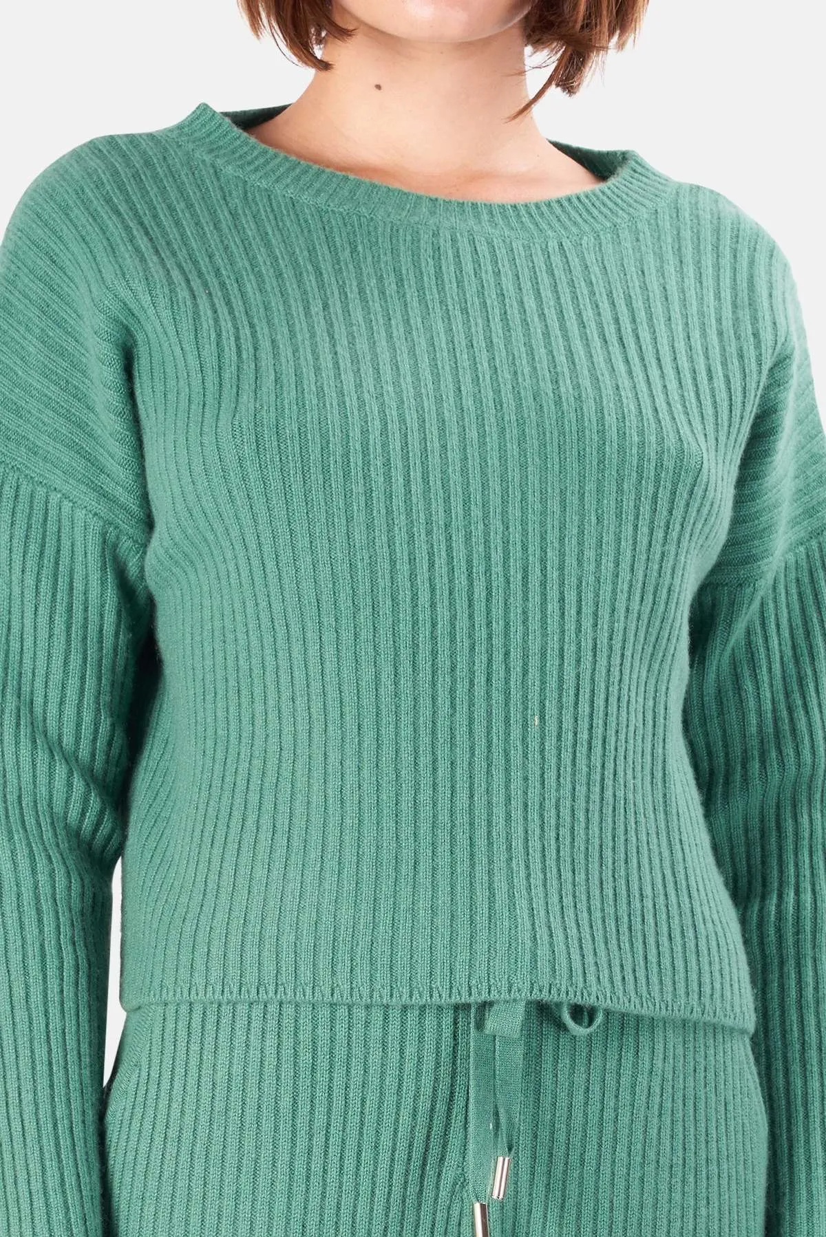 Chase Crop Cashmere Sweater - Green