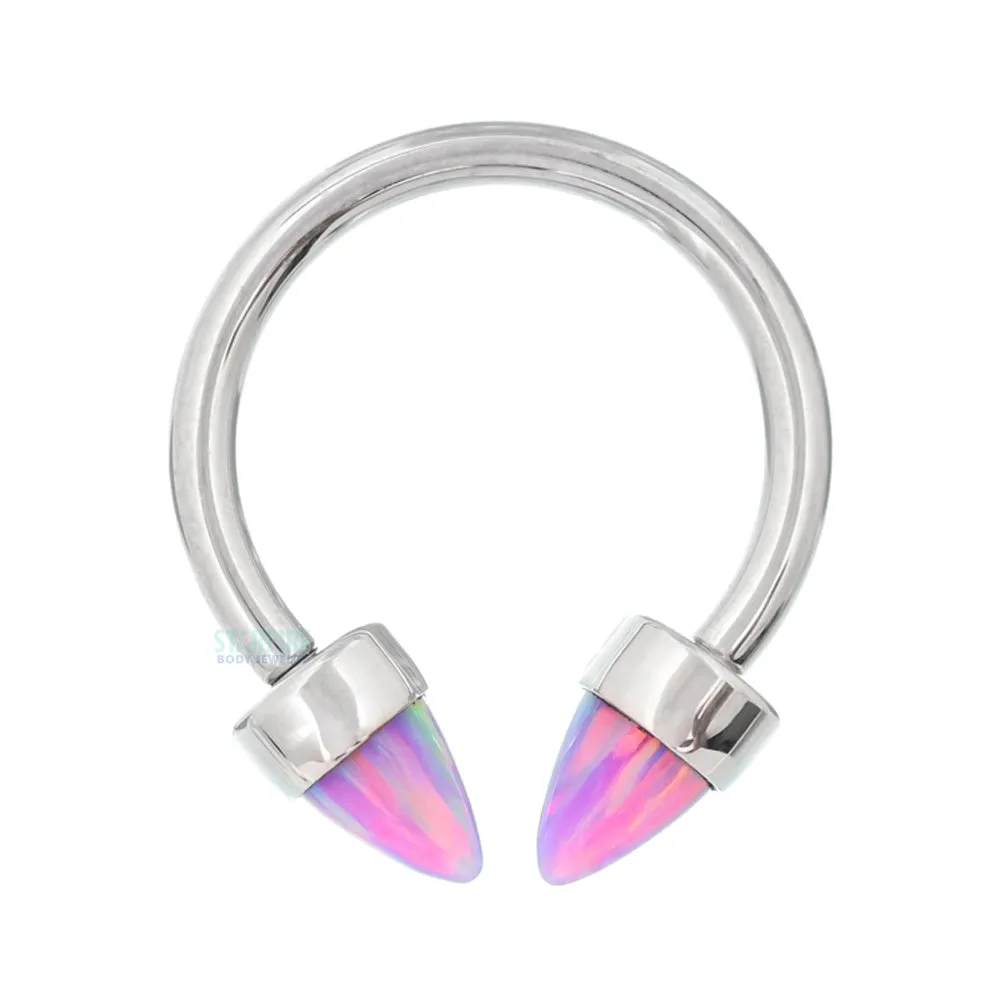 Circular Barbell with 3mm Bullet-Cut Opals