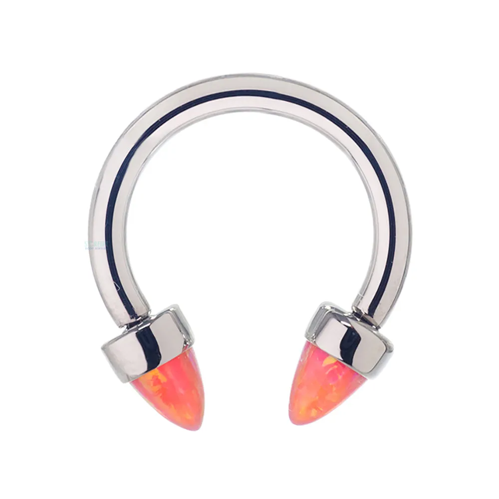 Circular Barbell with 3mm Bullet-Cut Opals