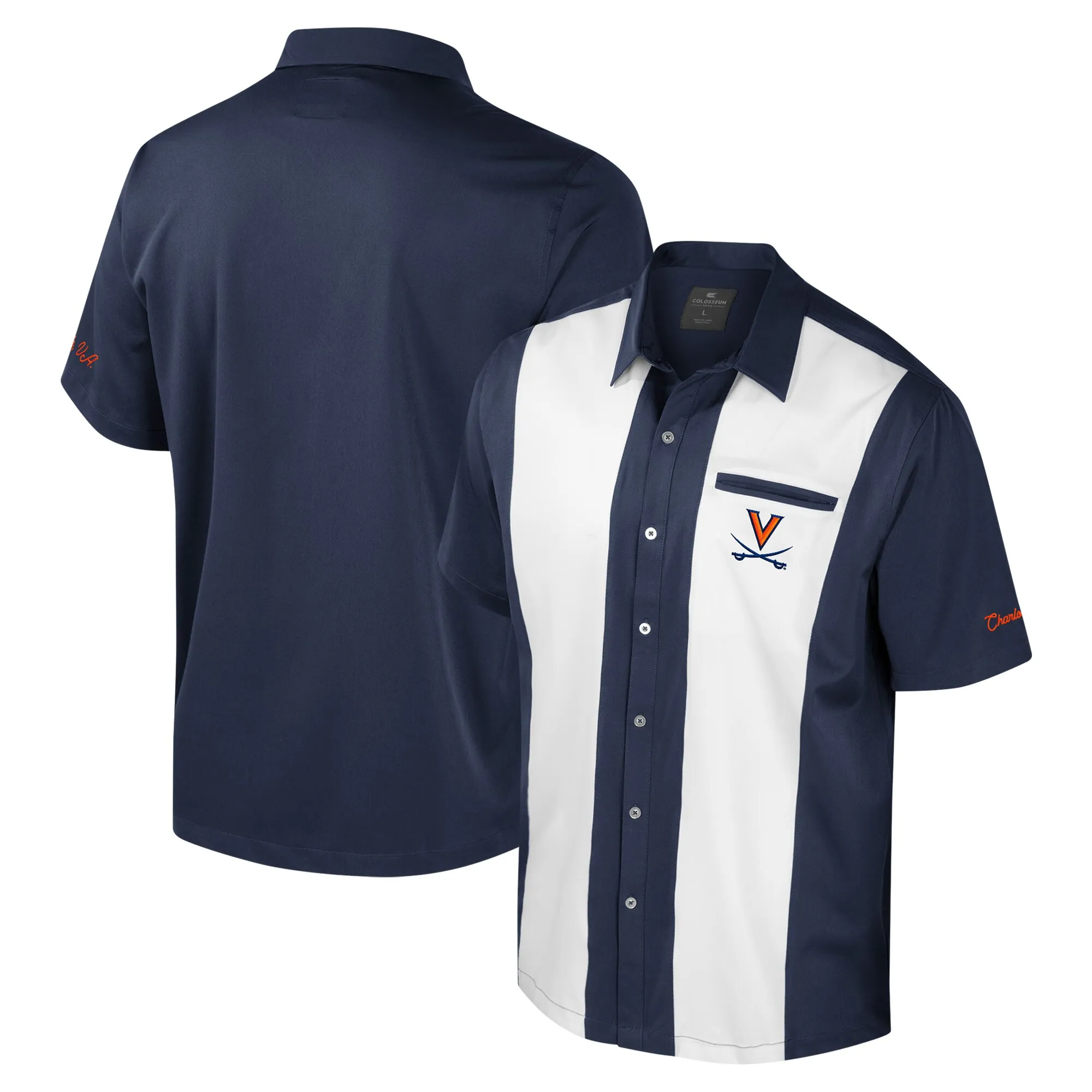 Colosseum Virginia Cavaliers Navy Strike Bowling Button-Up Shirt