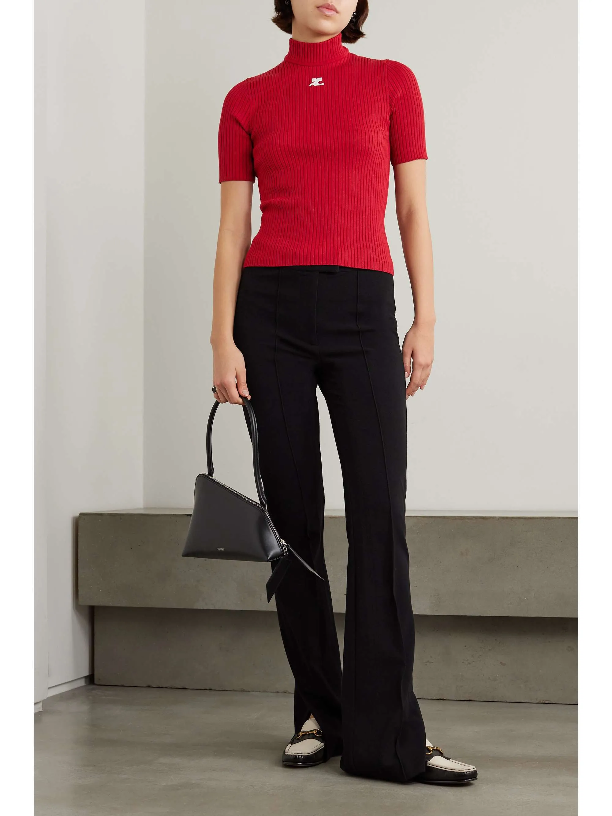 Courreges  |Casual Style U-Neck Plain V-neck & Crew neck