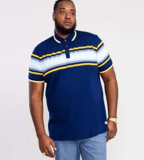 D555 Big Mens Jersey Polo Shirt With Multi Stripe (PELDON)