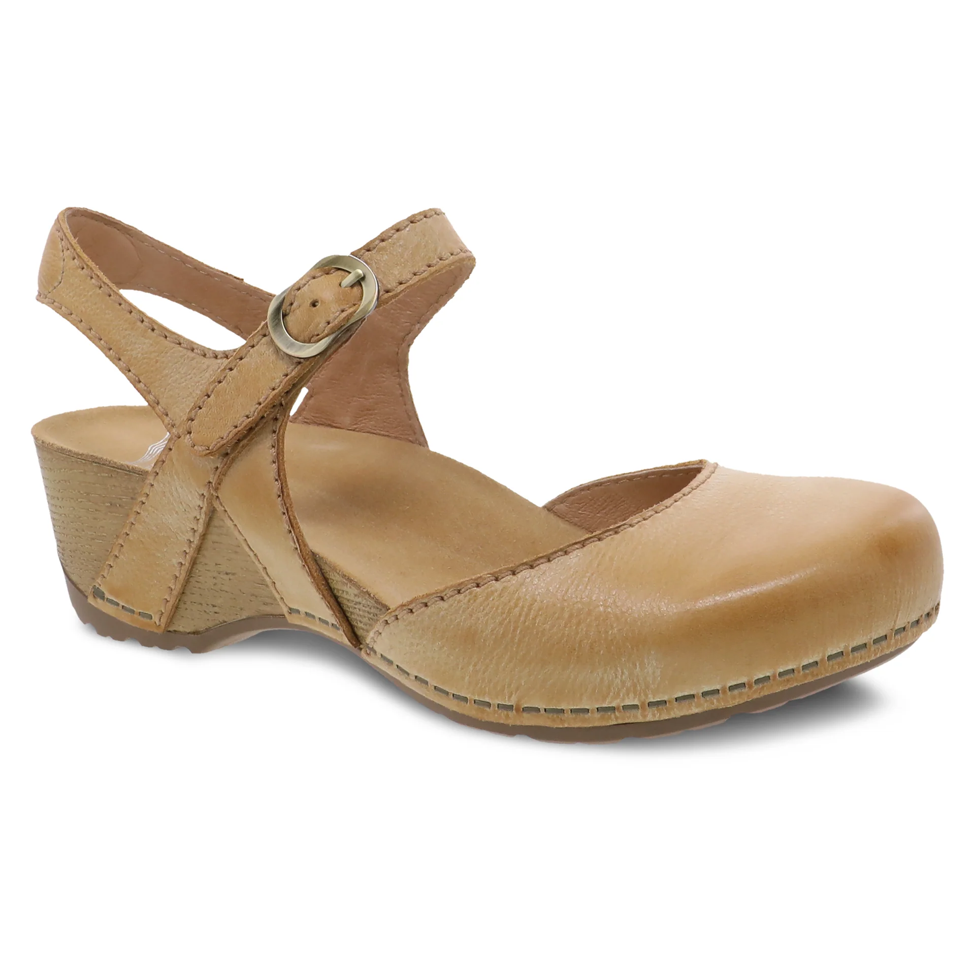 Dansko Women’s Tiffani Shoes-Tan Milled Burnished